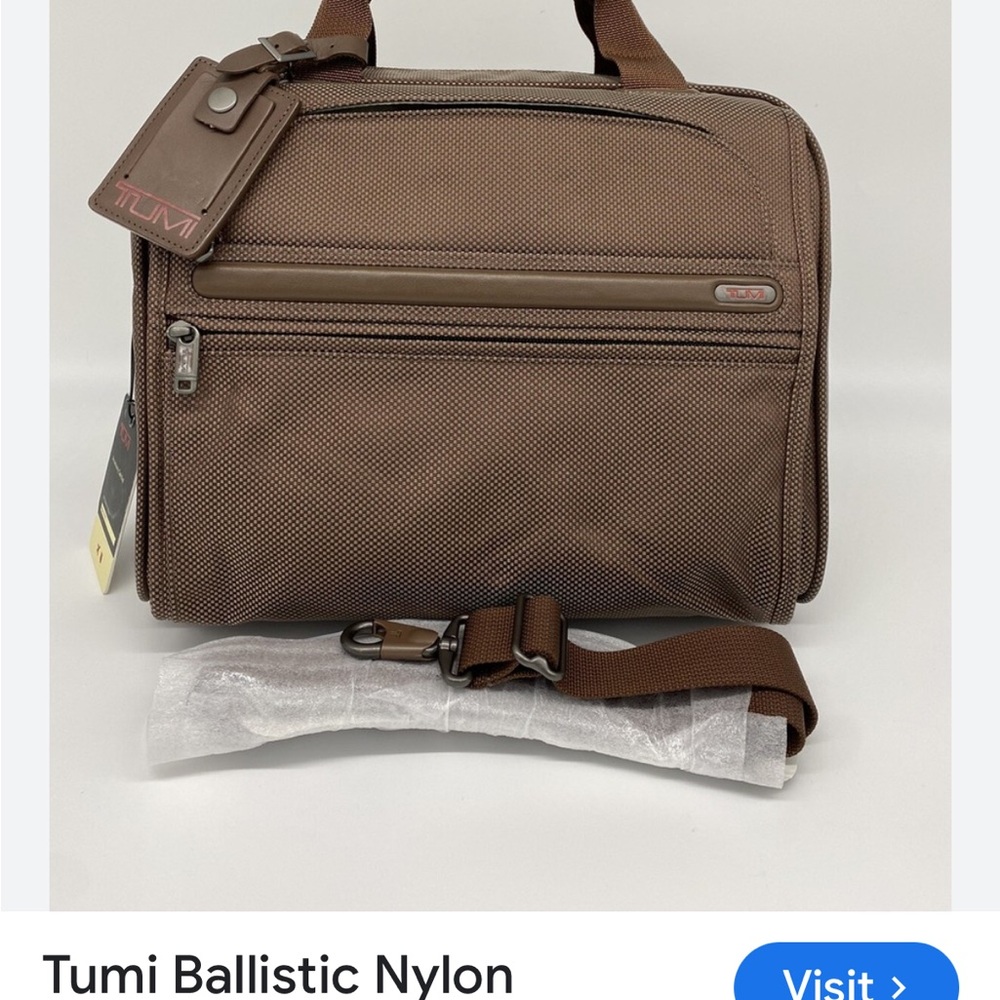 Tumi Brown Toiletry Bag Durable Ballistic Nylon